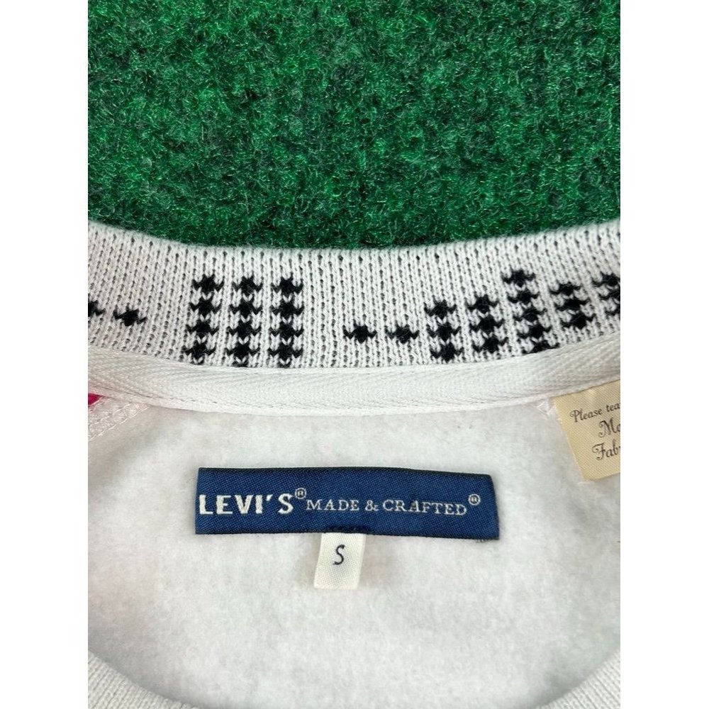 Levi’s Raglan White & Pink Crewneck Sweathirt Mens Size Small - Picture 5 of 11